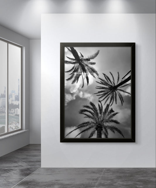 Palm Trees - Museum-Quality Matte Paper Wooden Framed Poster