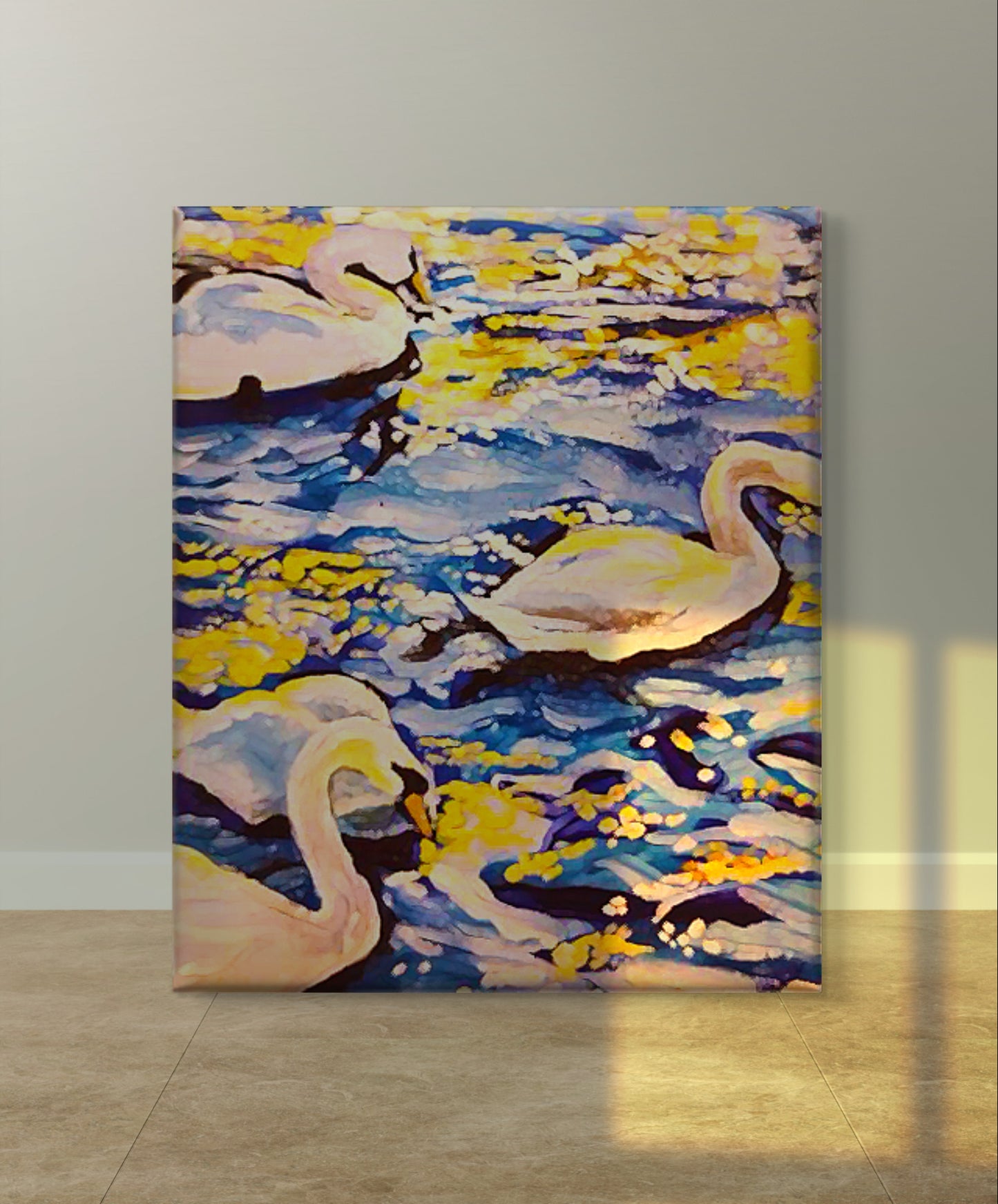 Swan Lagoon Canvas Art