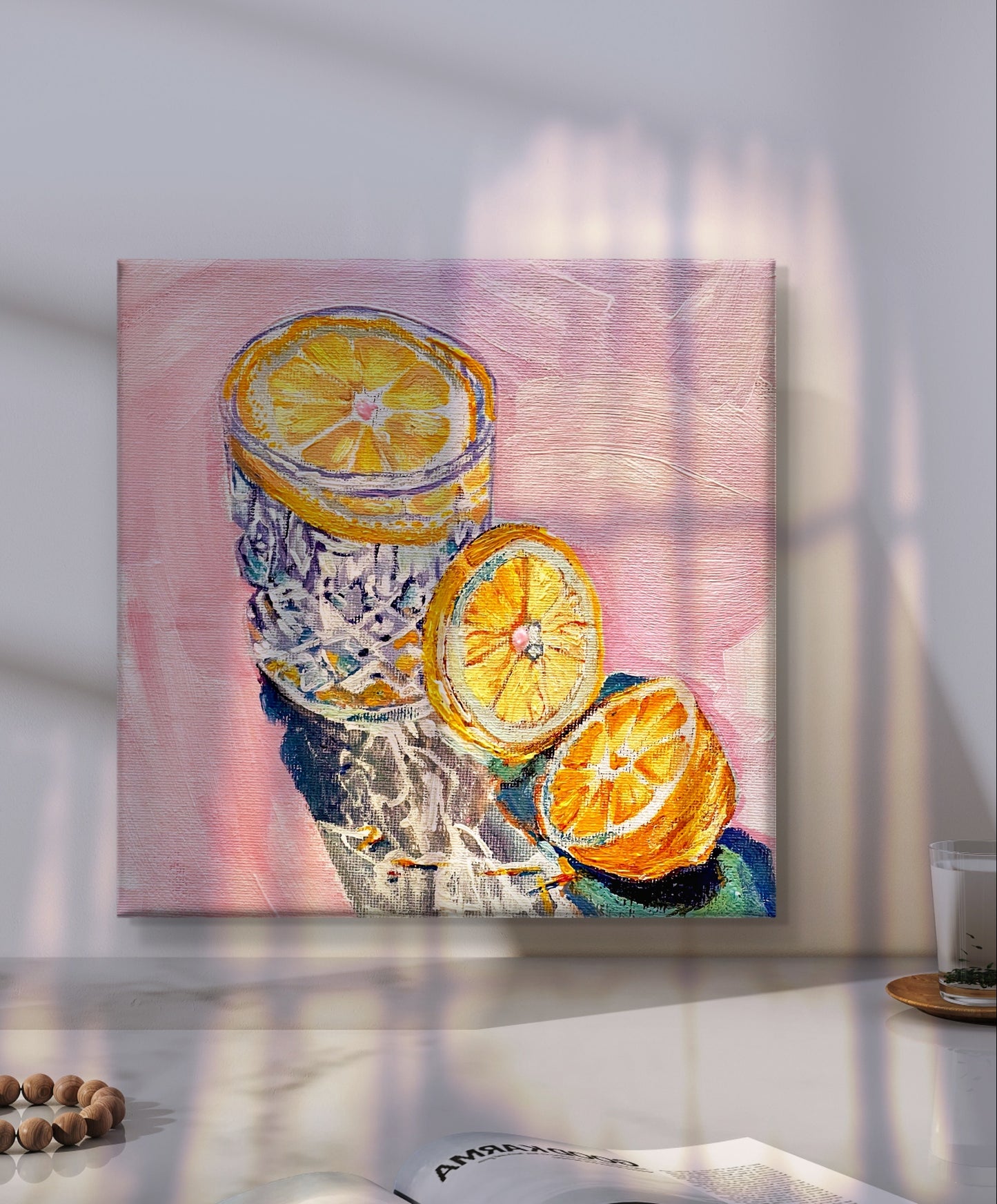 Lemon Water Canvas Art